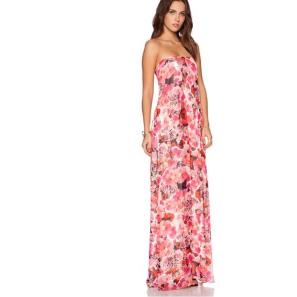 Strapless Floral maxi dress